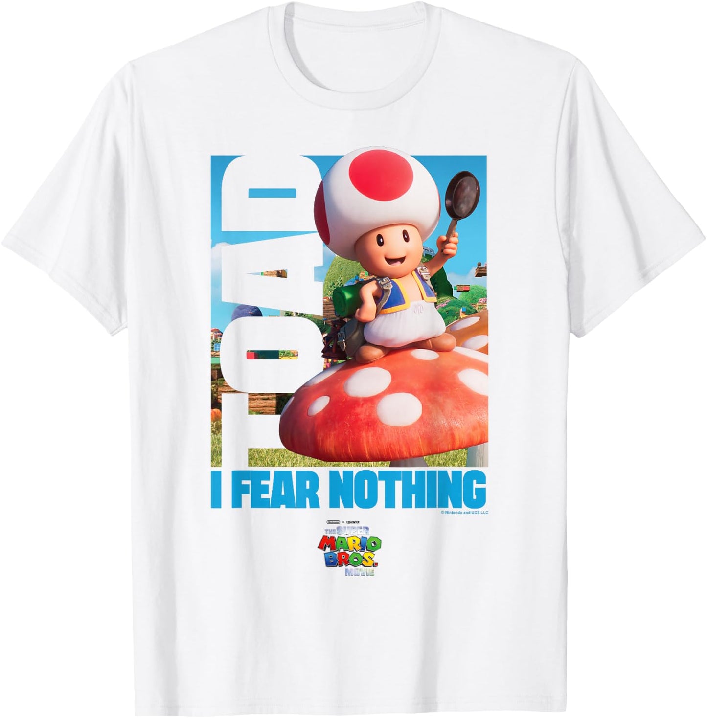 The Super Mario Bros. Movie I Fear Nothing Toad Poster T-Shirt - T-Shirt | White