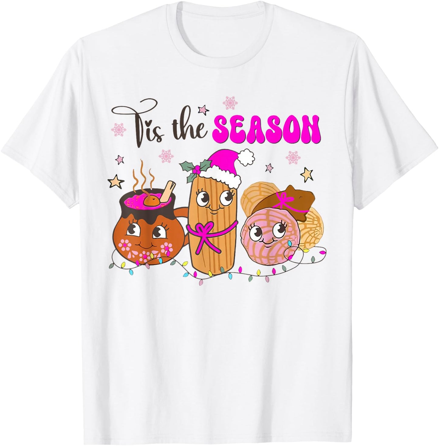 Tis The Season Conchas Cafecito Pan Dulce Mexican Christmas T-Shirt - T-Shirt | White