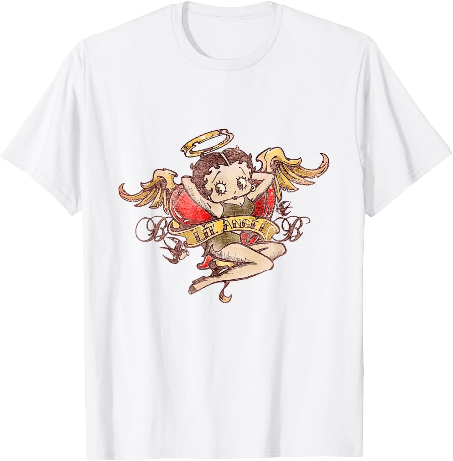 Betty Boop Lil Angel Tattoo T-Shirt - T-Shirt | White