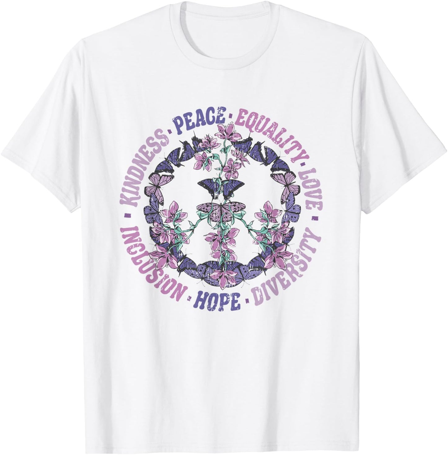Diversity Equality Love Peace Human Rights Social Justice T-Shirt - T-Shirt | White