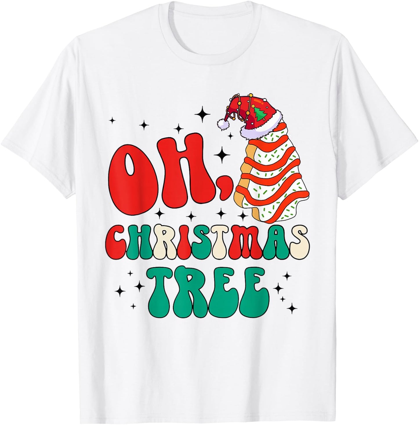 Oh Christmas Tree Cakes Debbie Becky Jen Cake Lovers Xmas T-Shirt - T-Shirt | White