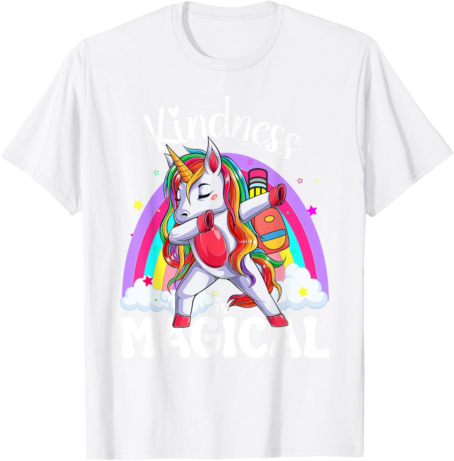 Groovy Unity Day Orange Kindness is Magical Unicorn Kids T-Shirt - T-Shirt | White