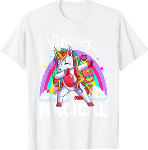 Groovy Unity Day Orange Kindness is Magical Unicorn Kids T-Shirt - T-Shirt | White