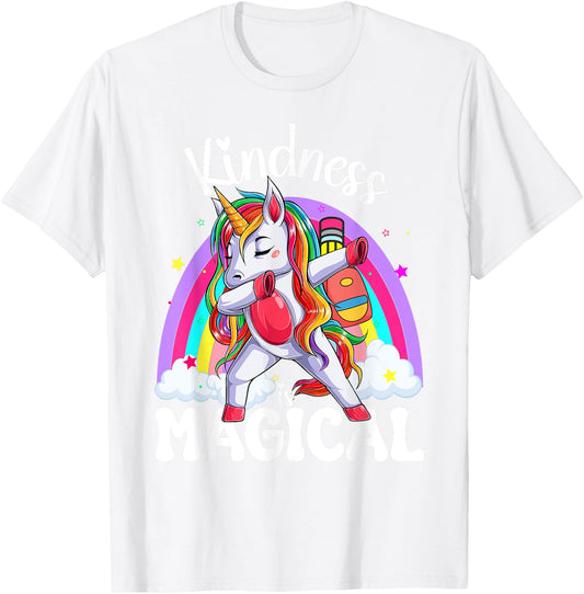 Groovy Unity Day Orange Kindness is Magical Unicorn Kids T-Shirt - T-Shirt | White