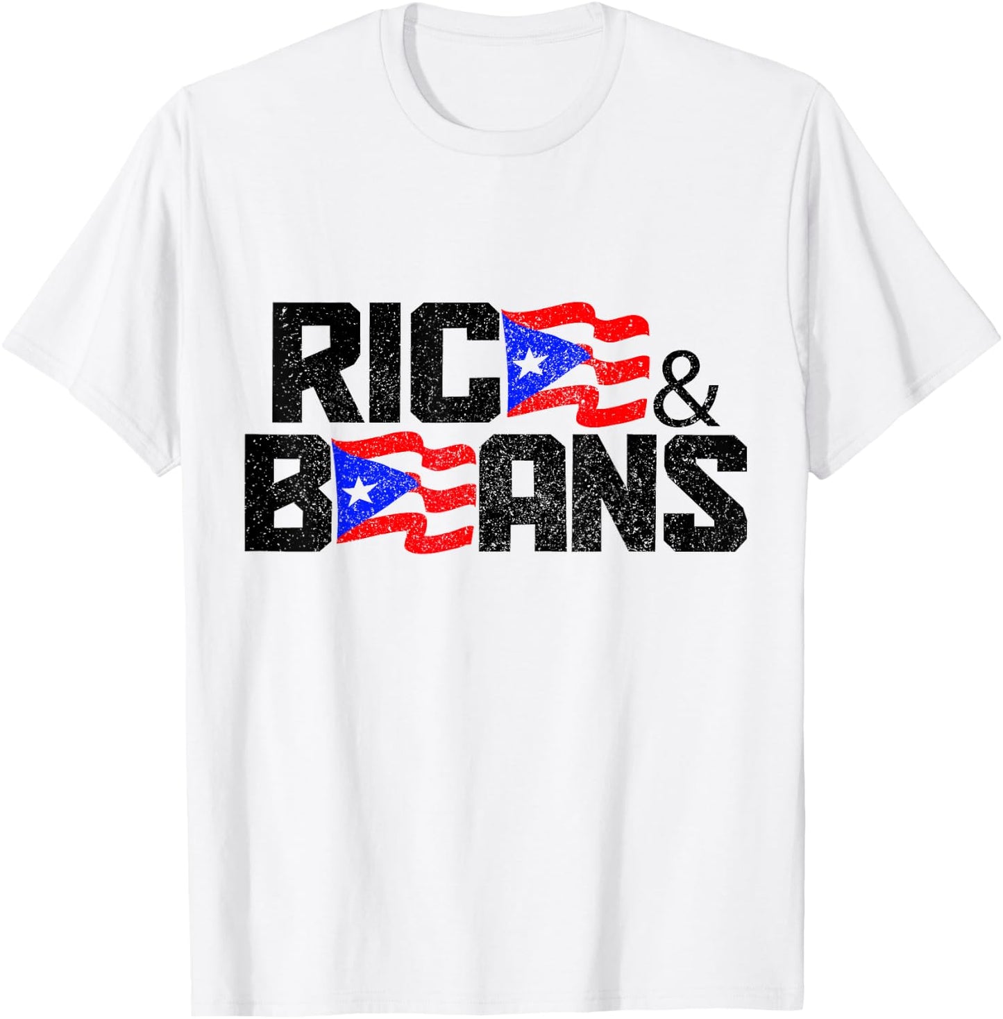 Rice and Beans of Puerto Rico Boricua Flag T-Shirt - T-Shirt | White