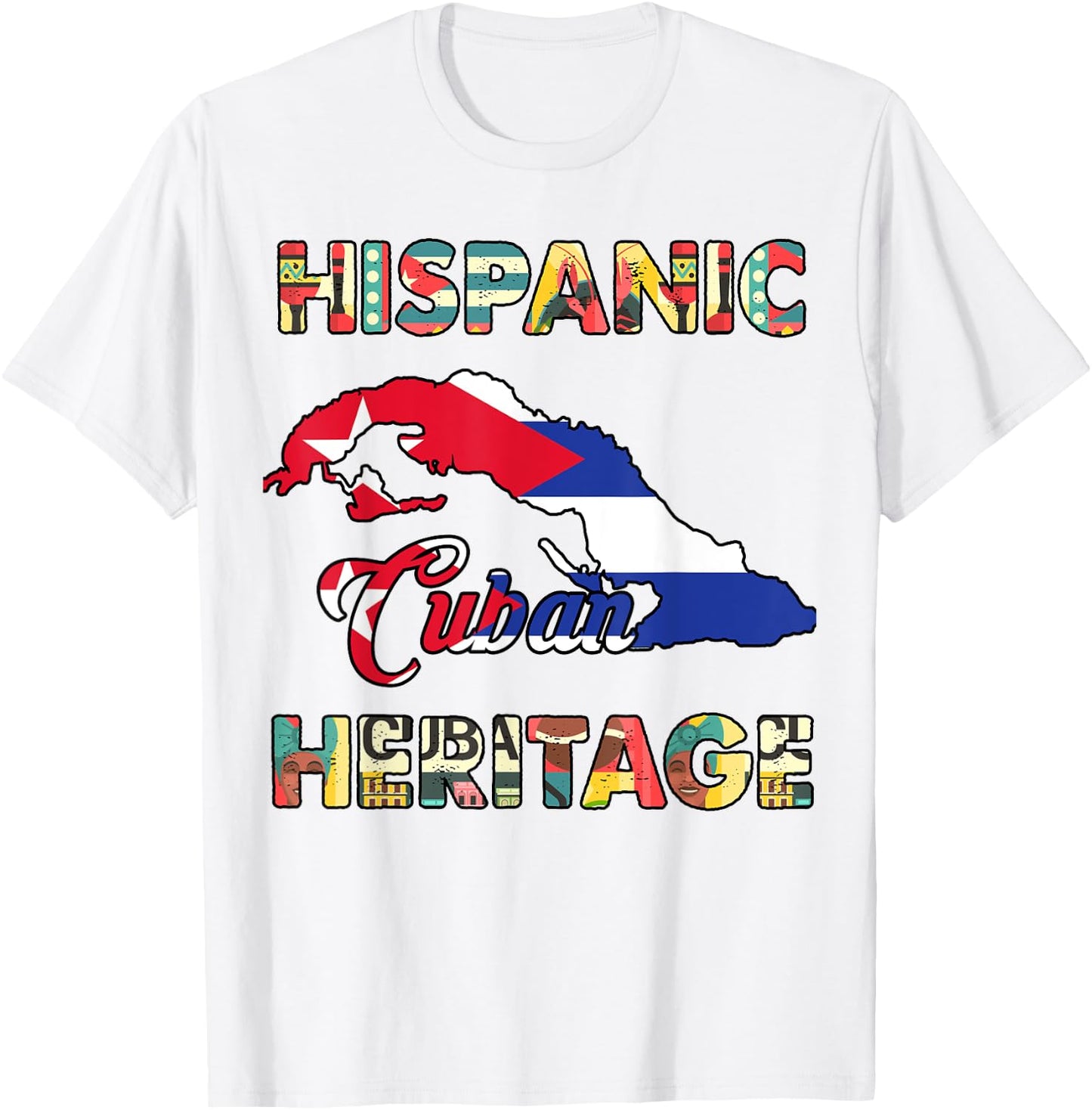 Cuba Flag Men Women Kids Cuban Hispanic Heritage Month Proud T-Shirt - T-Shirt | White