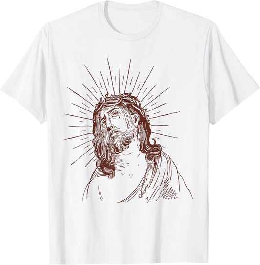 Jesus Face T-Shirt - T-Shirt | White