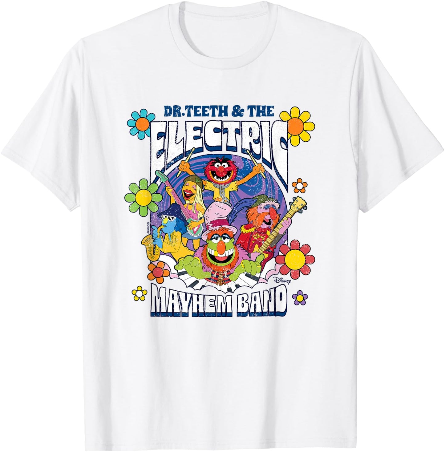 The Muppets - Dr Teeth Vintage Pyschadelic T-Shirt - T-Shirt | White