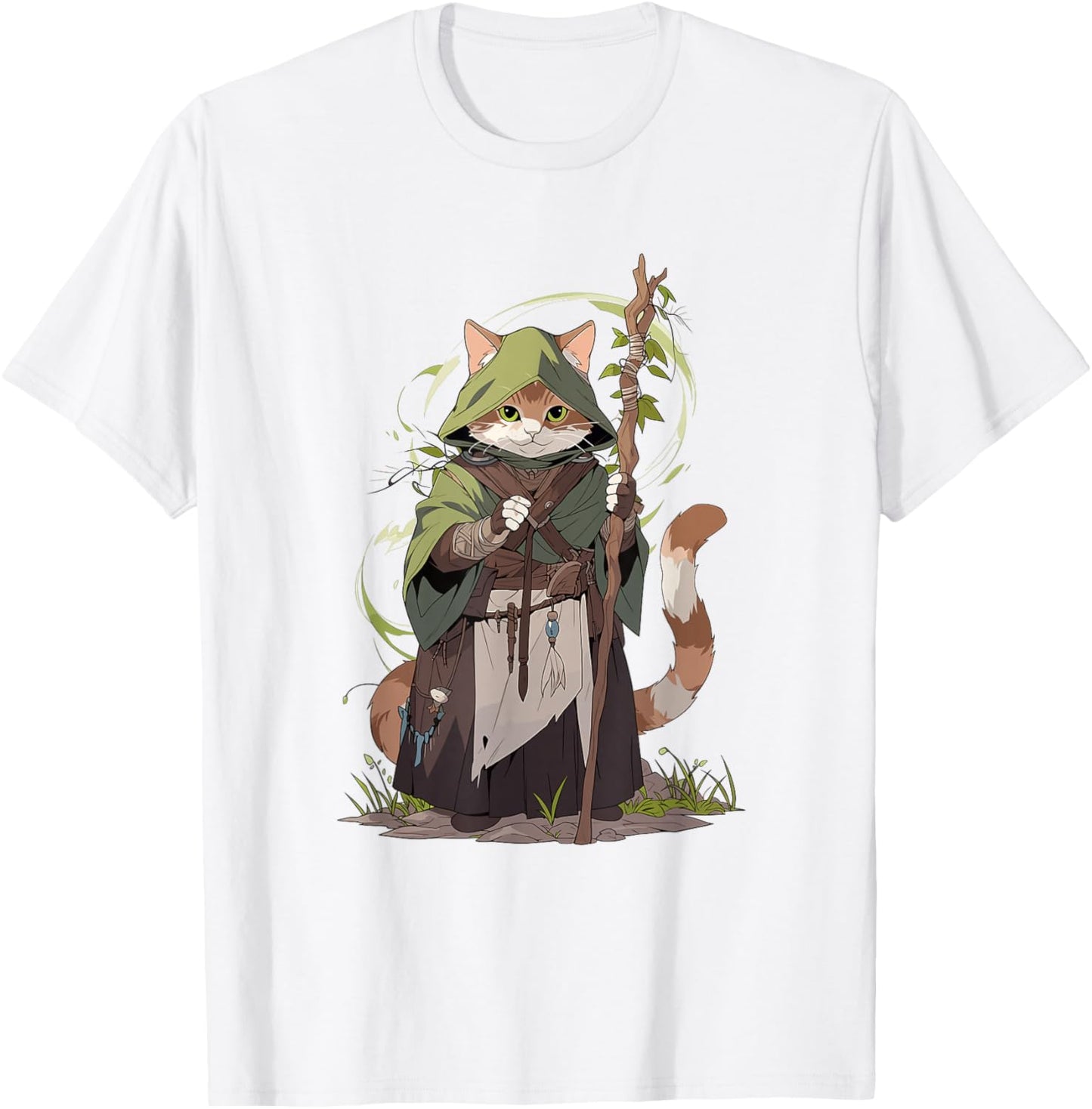 Druid Cat T-Shirt - T-Shirt | White