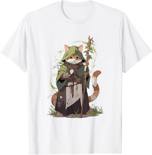 Druid Cat T-Shirt - T-Shirt | White