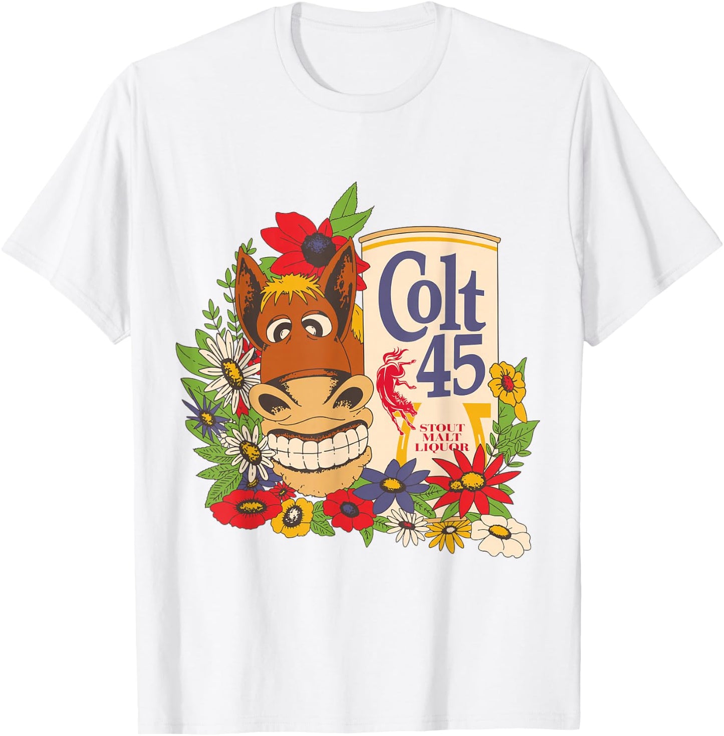 Colt 45 Classic Floral Donkey T-Shirt - T-Shirt | White