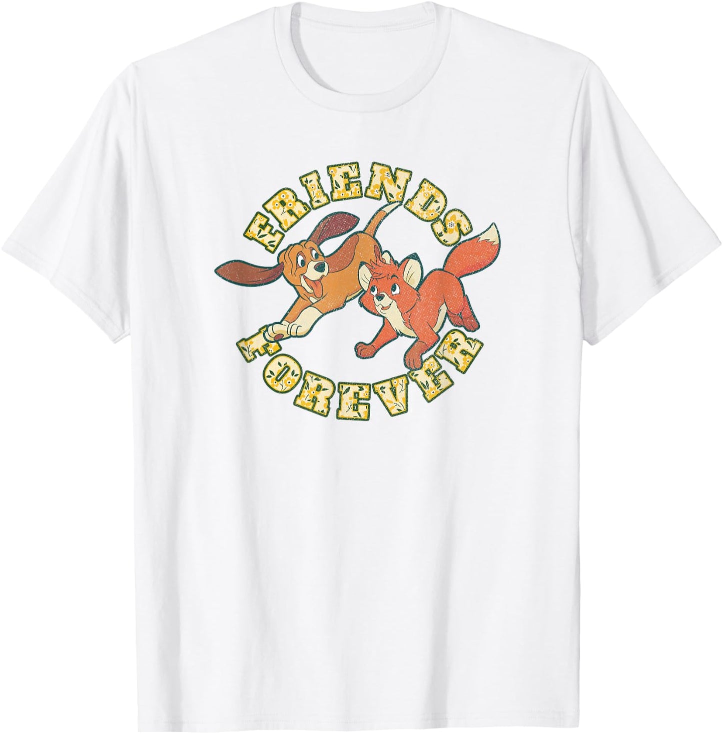 Disney The Fox and The Hound Tod and Copper Friends Forever T-Shirt - T-Shirt | White
