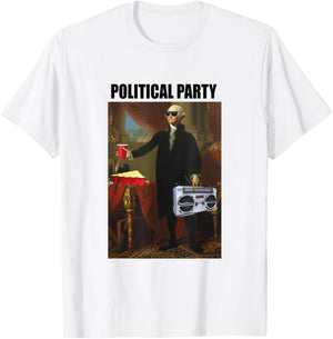 Funny Political Party Beer Pong Drinkers Founding Fathers T-Shirt - T-Shirt | White