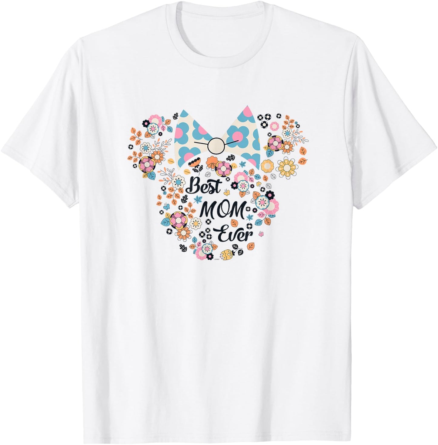 Disney Minnie Mouse Best Mom Ever Icon Flowers Mother's Day T-Shirt - T-Shirt | White