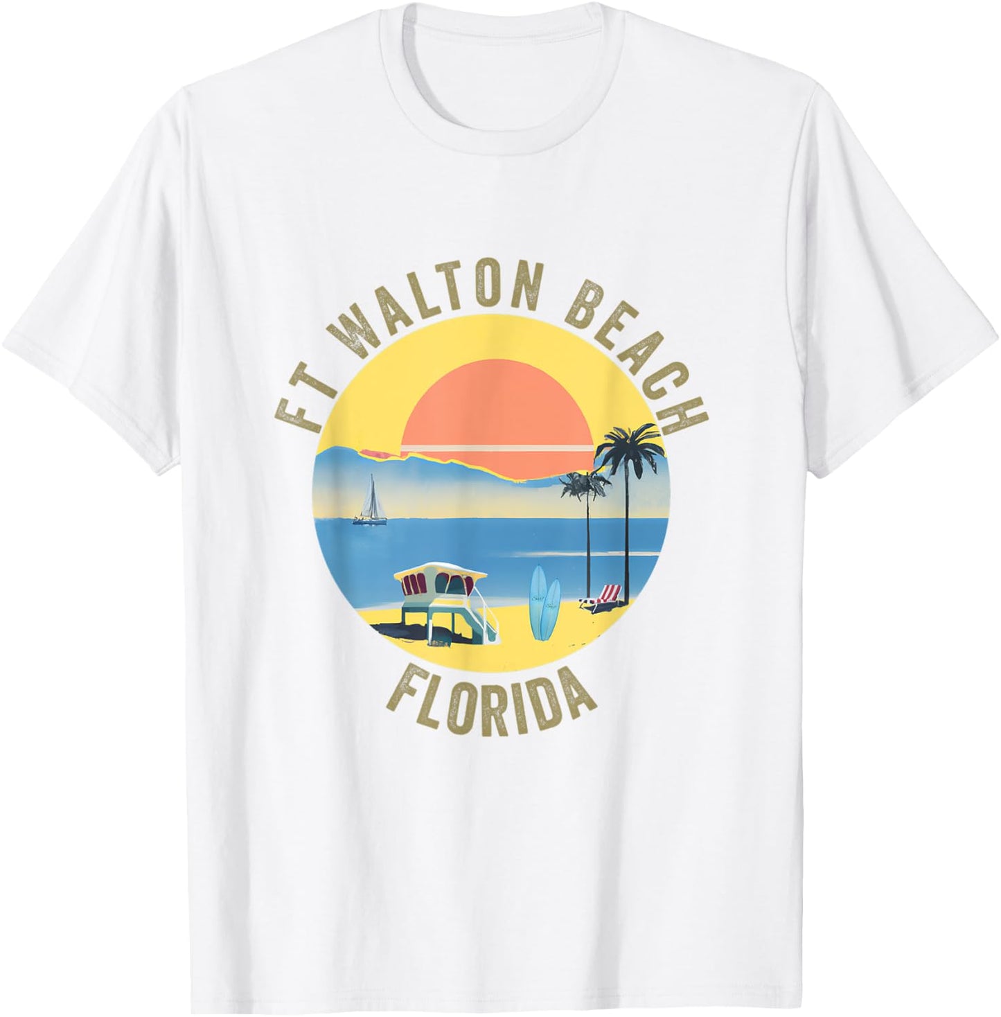 Ft Walton Beach Souvenir Apparel - Retro Vintage T-Shirt - T-Shirt | White