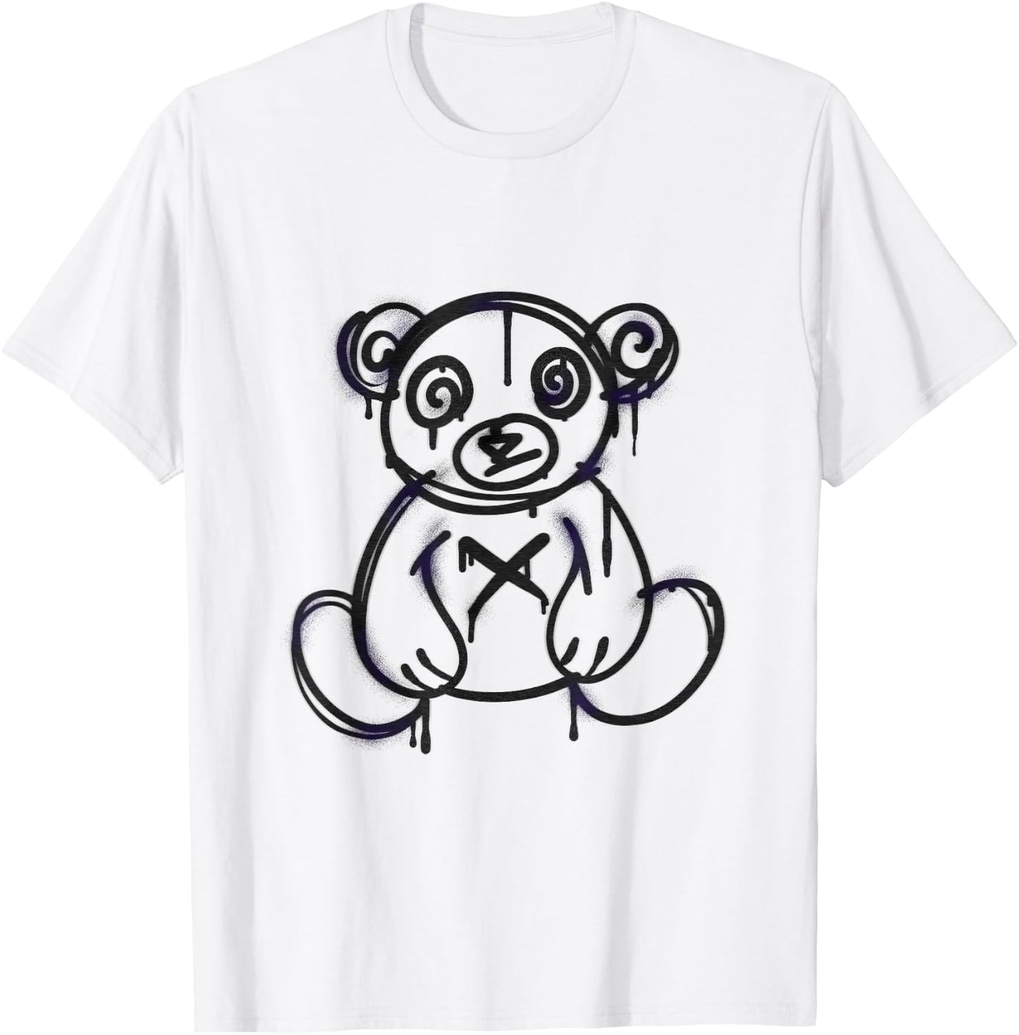 Teddy Drip Spray Painted Bear Graffiti T-Shirt - T-Shirt | White