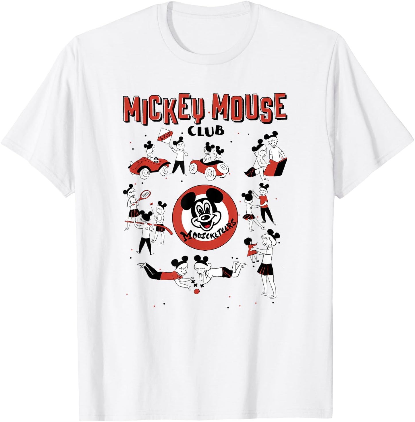 Disney Mickey and Friends Mouseketeers Mickey Mouse Icons T-Shirt - T-Shirt | White