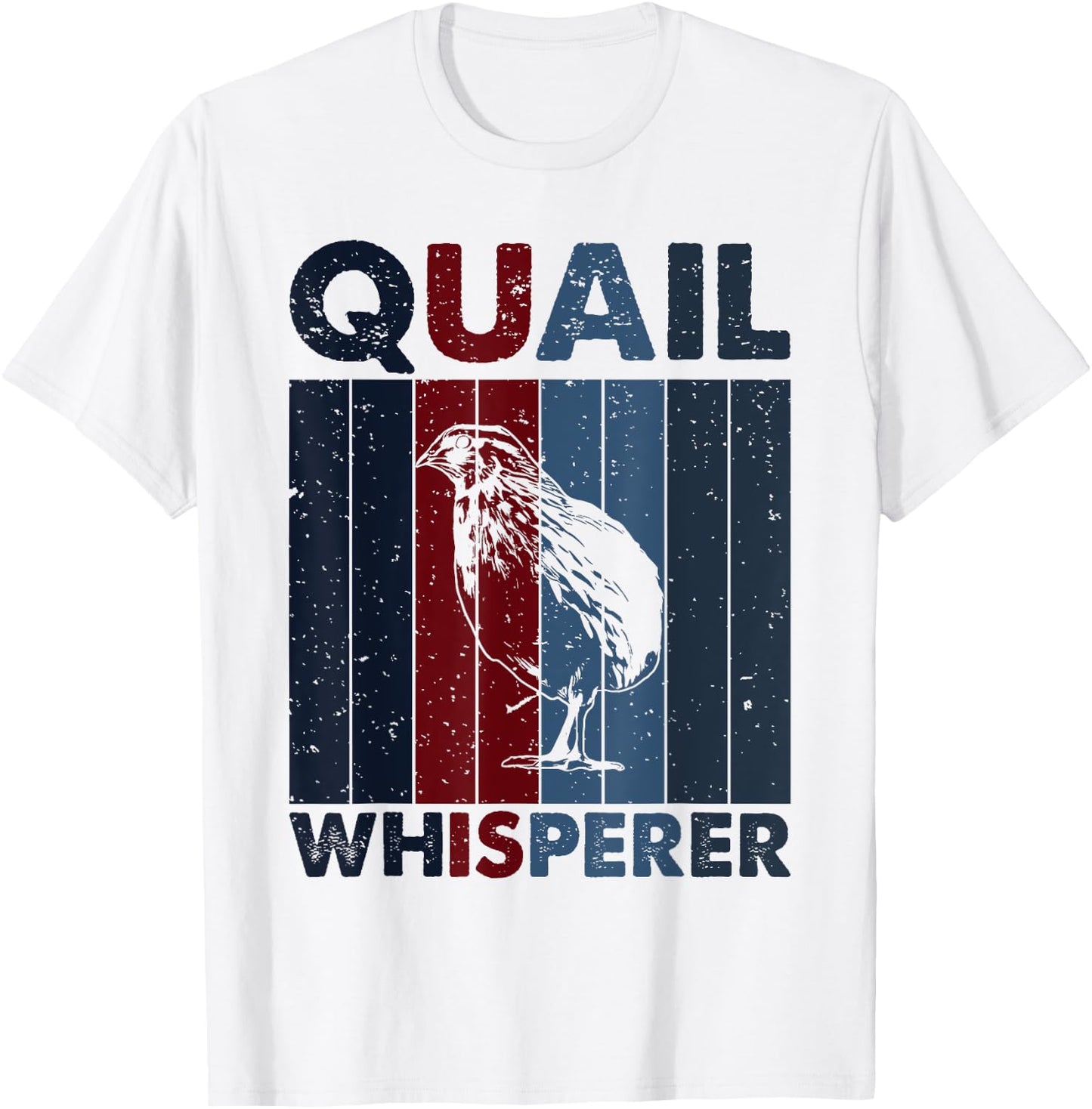 Hunting Dad Mom Whisperer - Hunter Vintage Quail T-Shirt - T-Shirt | White