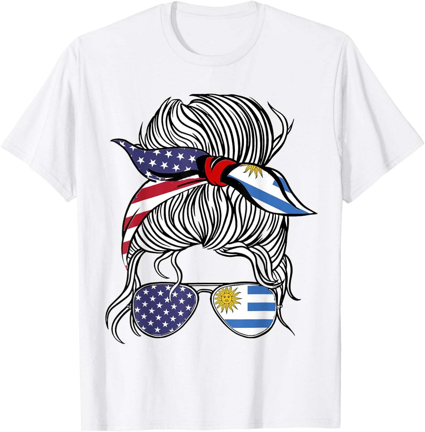 American Uruguayan Patriot Flag Women Girl Uruguay Grown T-Shirt - T-Shirt | White