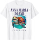 Anna Maria Island Florida Watercolor Happy Sea Turtle T-Shirt - T-Shirt | White