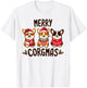 Merry Corgmas Santa Hat Christmas Corgi Dog Mom Dad Owner T-Shirt - T-Shirt | White