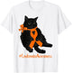 Leukemia Awareness Warrior Fighter Black Cat Orange Ribbon Women Kids T-Shirt - T-Shirt | White