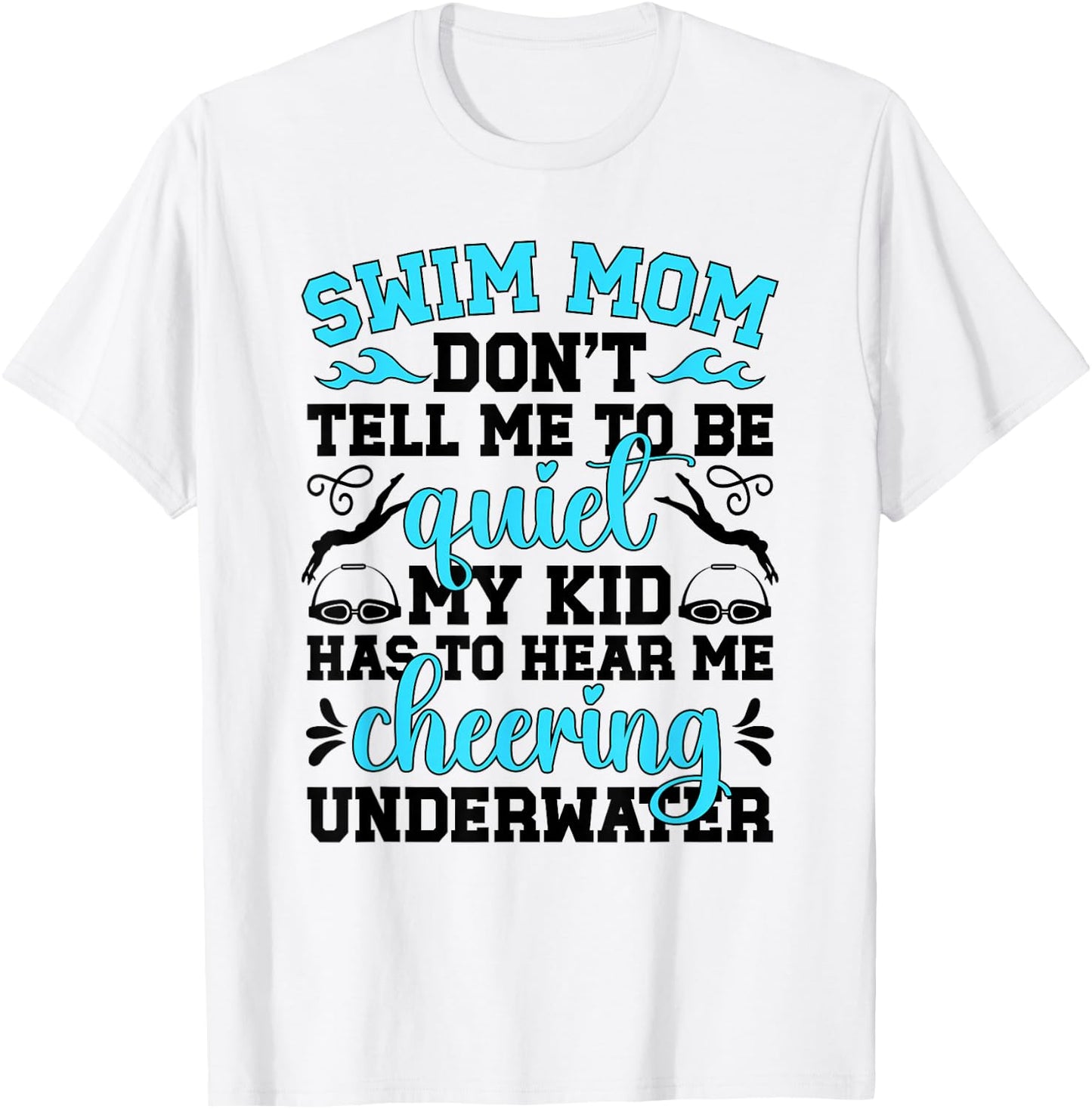 Swim Mom Funny Swimming Mama of A Swimmer Mom Swim Mother T-Shirt - T-Shirt | White