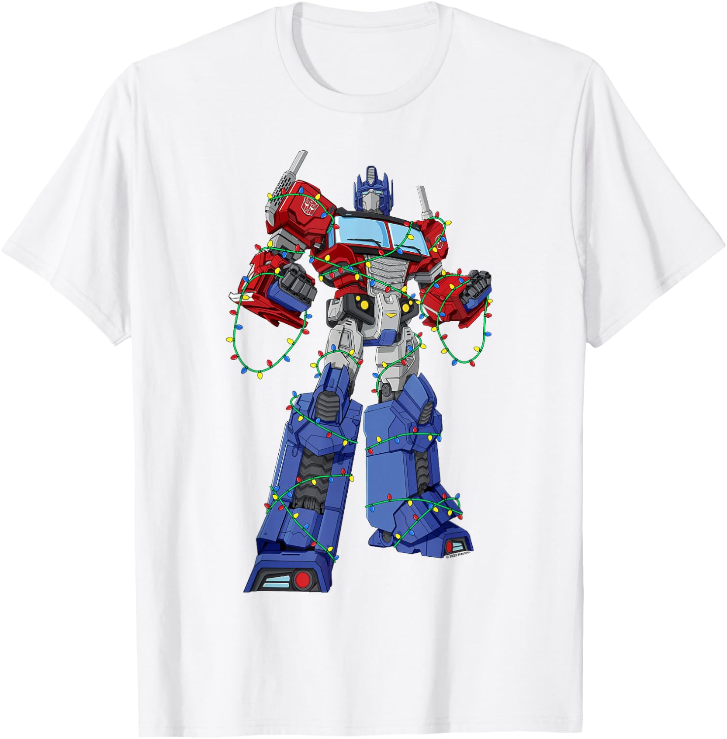 Transformers Optimus Prime Christmas Lights Wrap T-Shirt - T-Shirt | White