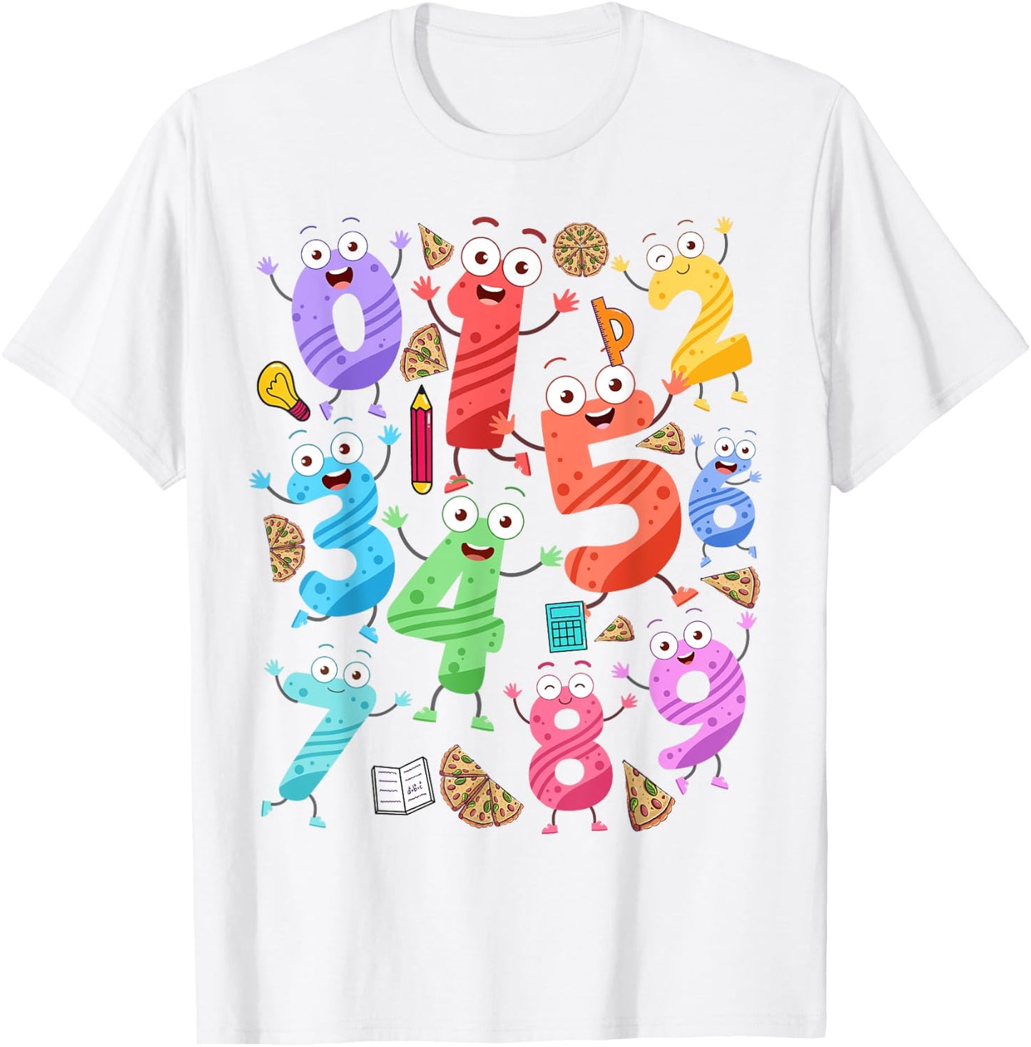 Maths Day Costume Idea For Kids & Teacher Numbers Maths T-Shirt - T-Shirt | White