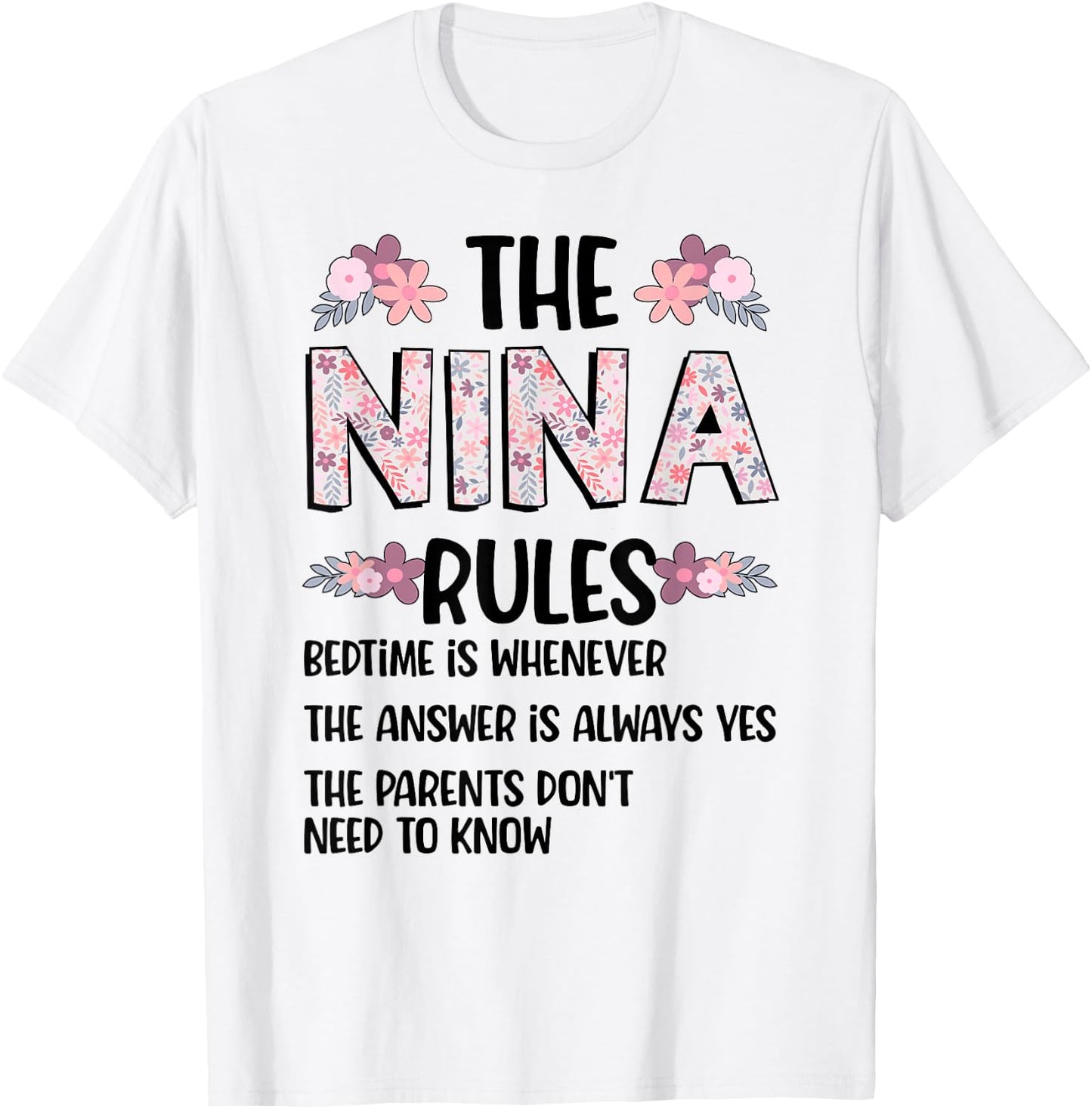 Nina Grandma Rules Nina Grandmother T-Shirt - T-Shirt | White