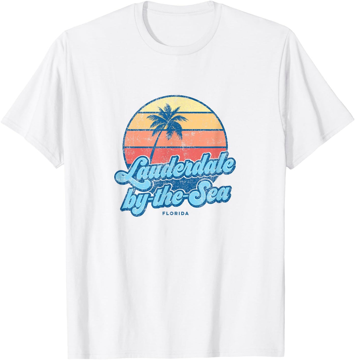 Vintage Lauderdale-by-the-Sea Florida FL Classic 70s Retro S T-Shirt - T-Shirt | White