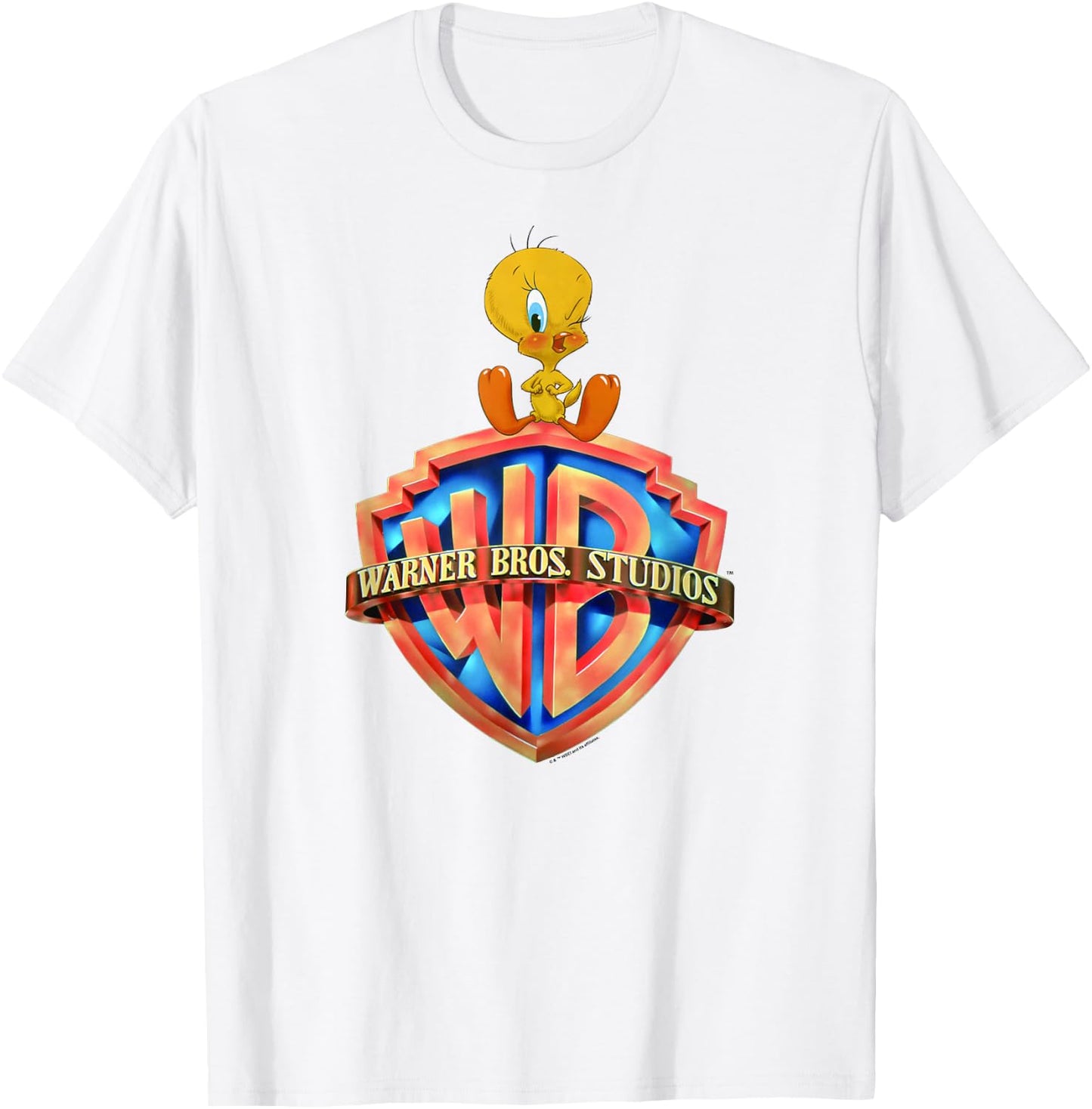 WB100 Looney Tunes Tweety Bird Classic Warner Bros. Logo T-Shirt - T-Shirt | White