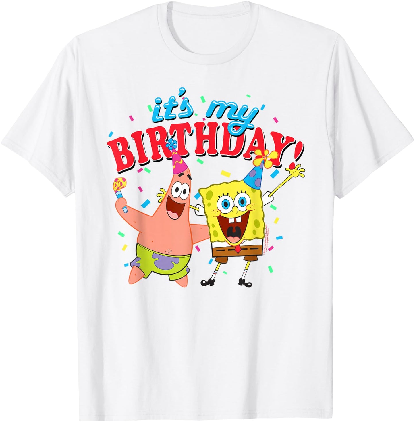 SpongeBob SquarePants It's My Birthday Spongebob Patrick T-Shirt - T-Shirt | White