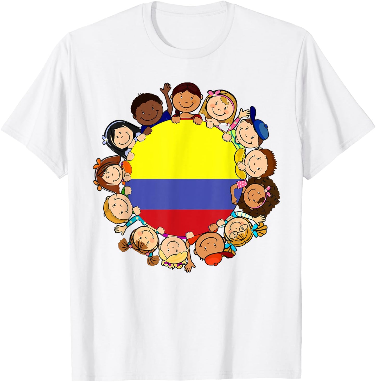 Colombia Flag Colombian Kid Hispanic Heritage Month Boy Girl T-Shirt - T-Shirt | White