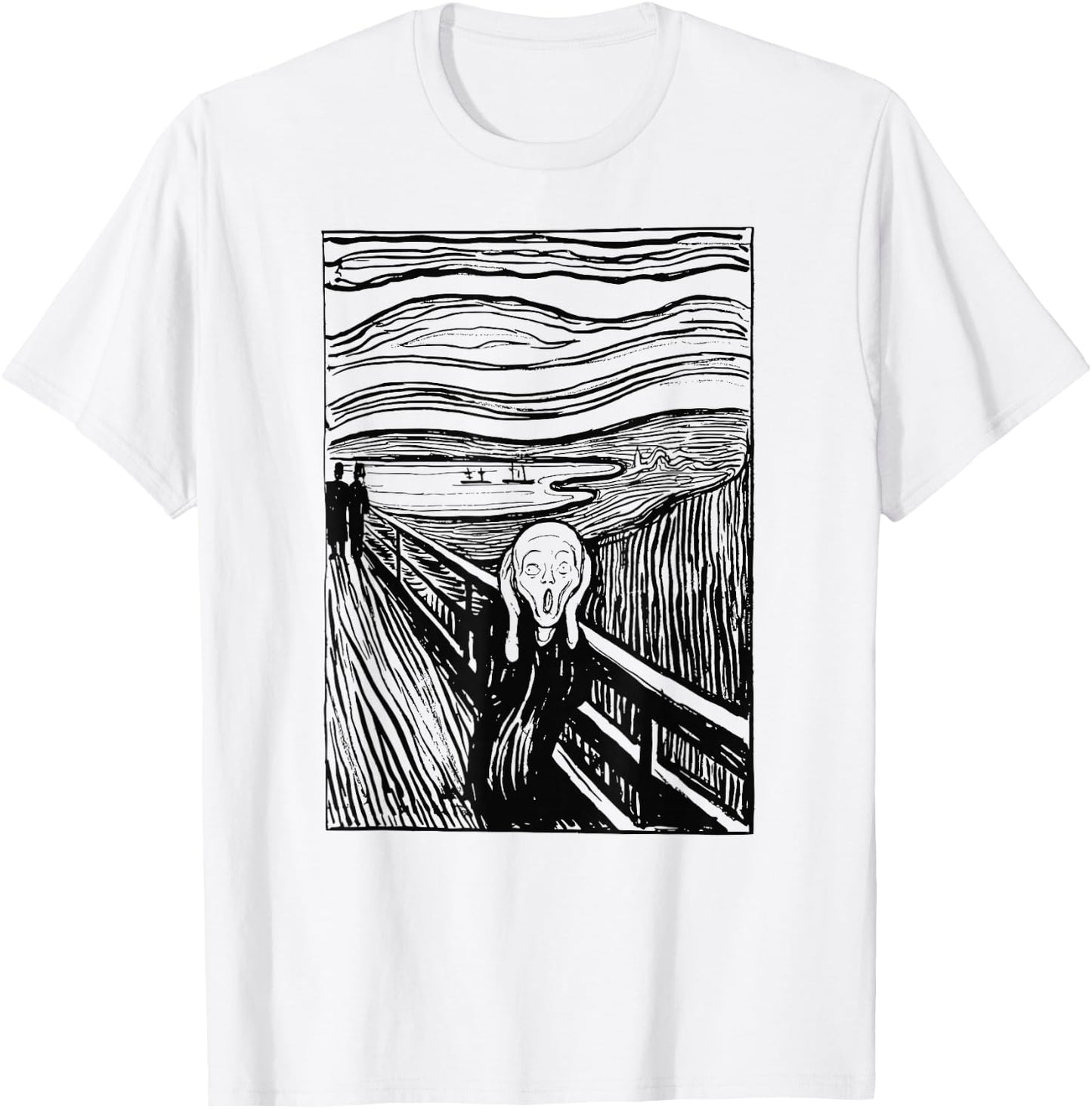 The Scream Famous Art by Munch Artist Painting Vintage T-Shirt - T-Shirt | White