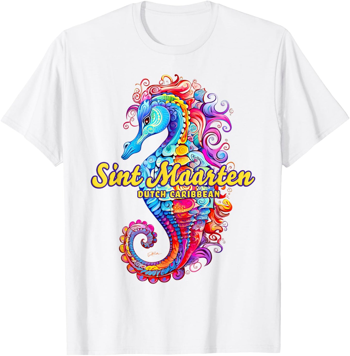 JCombs: Sint Maarten, Dutch Caribbean, Seahorse Beach Men Women Girls Kids T-Shirt - T-Shirt | White