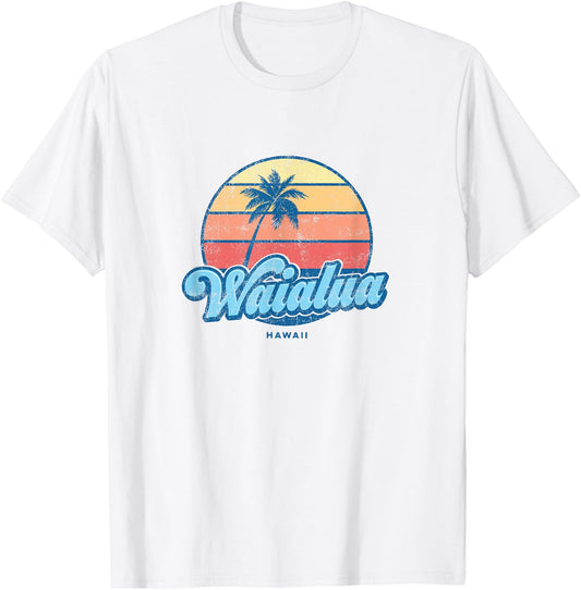Vintage Waialua Hawaii HI Classic 70s Retro Surfer T-Shirt - T-Shirt | White