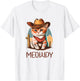 Meowdy Cat Funny Howdy Meme Western Cowboy Kitten T-Shirt - T-Shirt | White