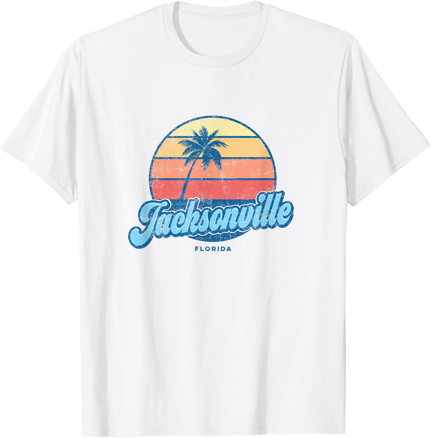 Vintage Jacksonville Florida FL Classic 70s Retro Surfer T-Shirt - T-Shirt | White