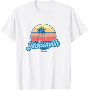 Vintage Jacksonville Florida FL Classic 70s Retro Surfer T-Shirt - T-Shirt | White