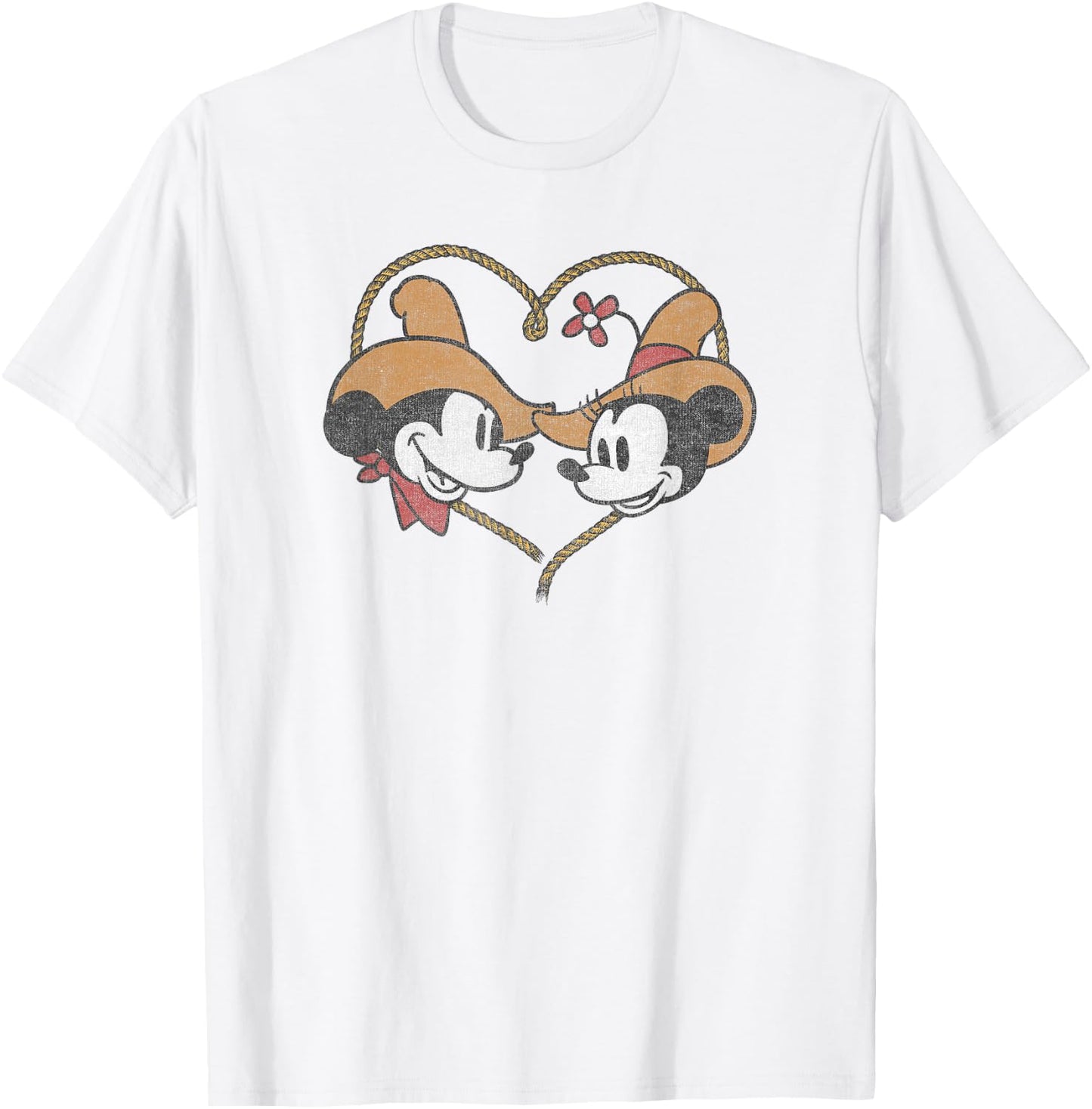 Disney Mickey and Minnie Vintage Western Sweethearts T-Shirt - T-Shirt | White