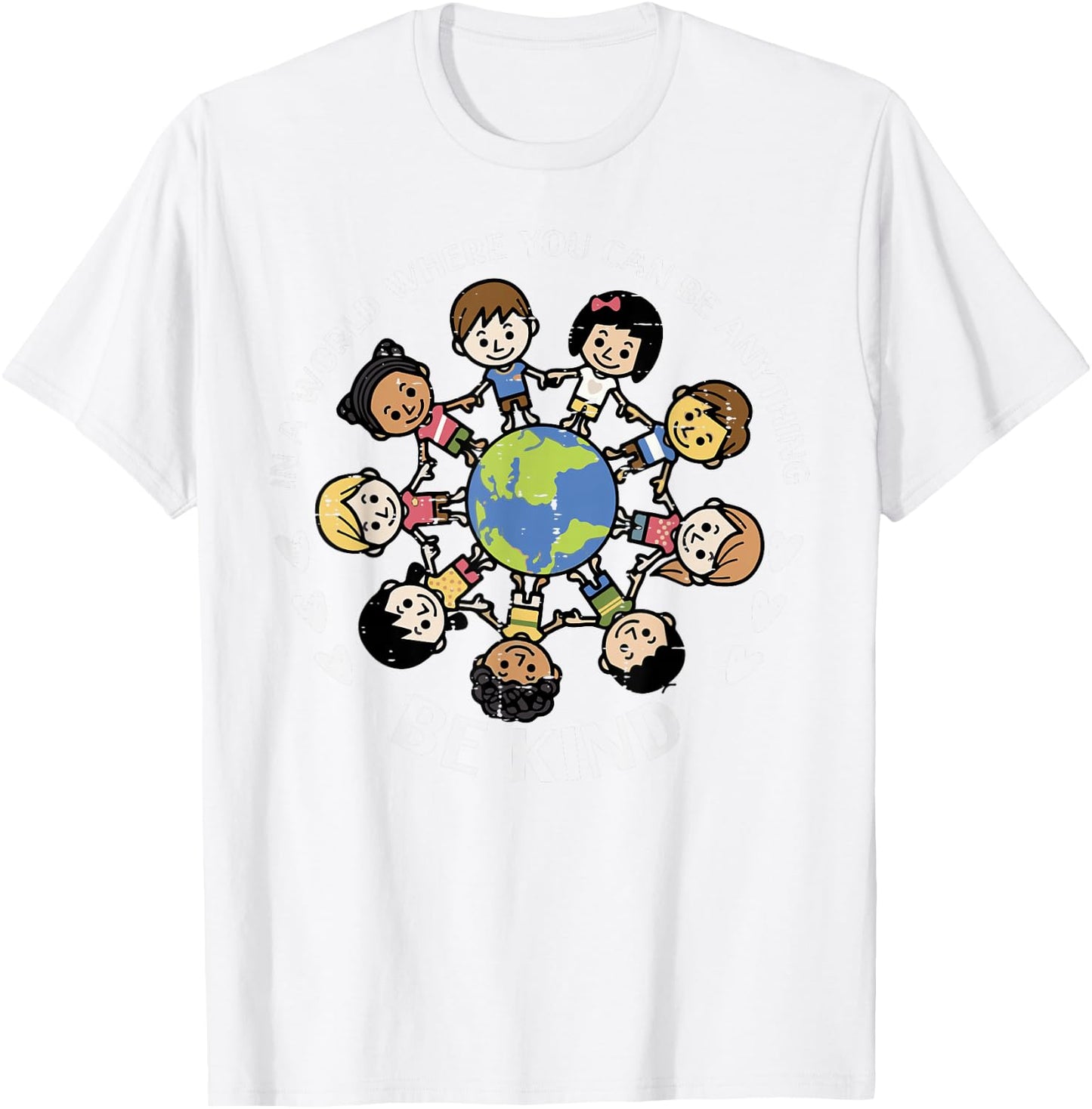 Kind Kids Earth Anti Bullying Unity Day Orange Boys Girls T-Shirt - T-Shirt | White