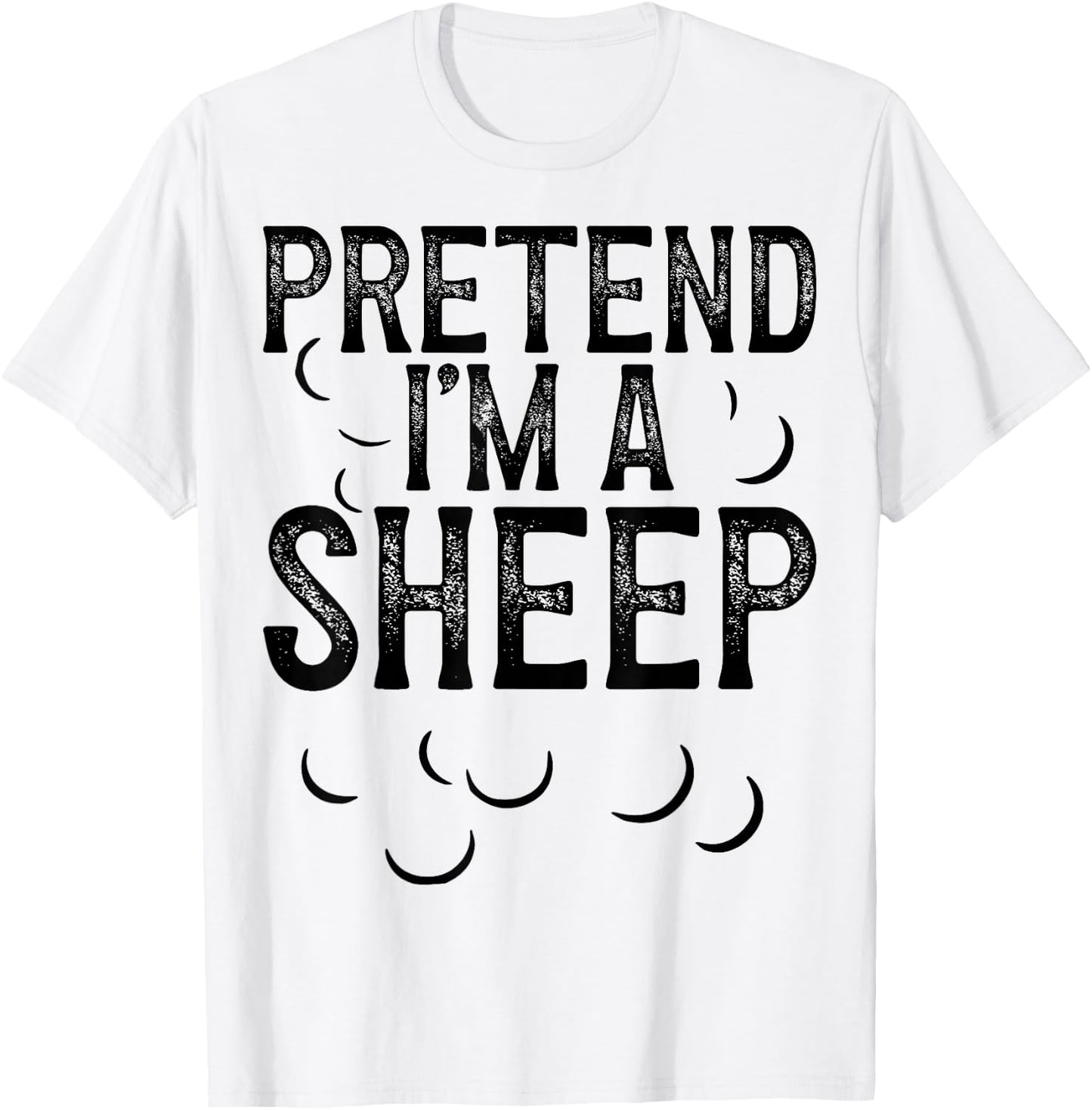 Vintage Pretend I'm a Sheep Halloween Last Minute Costume T-Shirt - T-Shirt | White