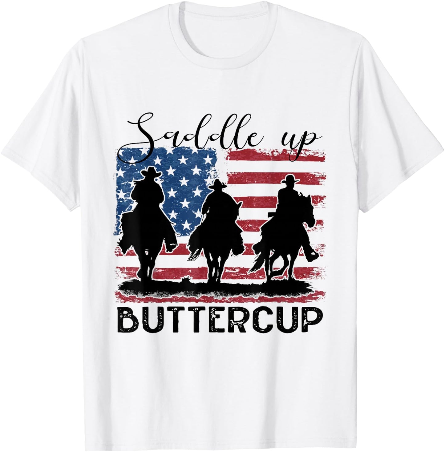 Saddle Up Buttercup Western Country Cowboy Cowgirl Vintage T-Shirt - T-Shirt | White