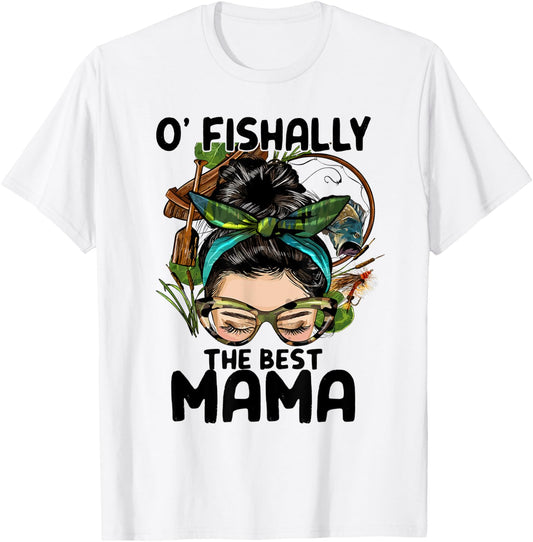 O'fishally The Best Mama Sunglasses Turban Blue T-Shirt - T-Shirt | White