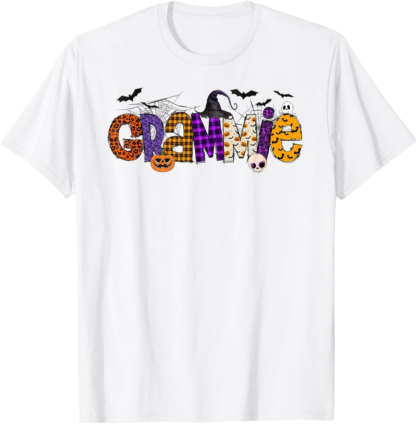 Grammie Witch Hat Pumpkin Ghost Funny Halloween Costume T-Shirt - T-Shirt | White