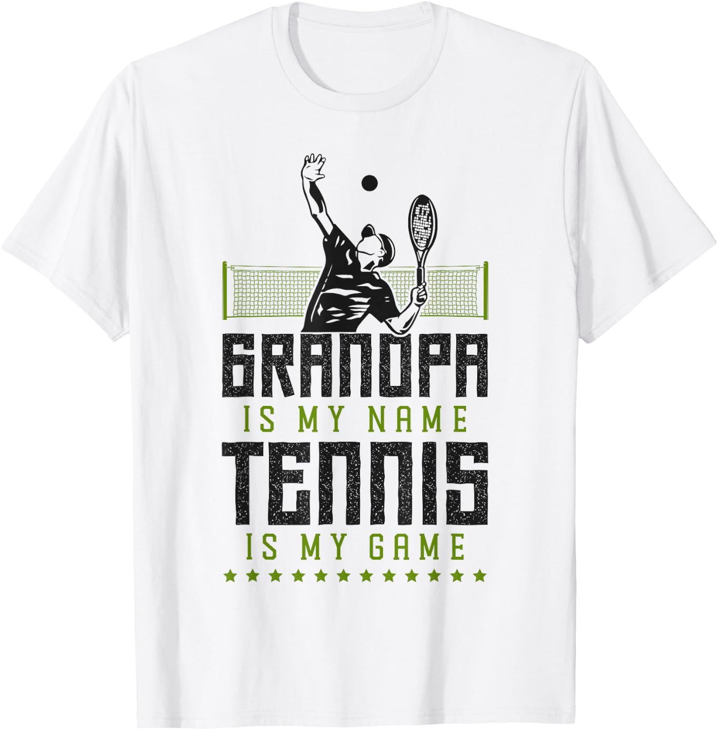 Funny Tennis Player Racket Grandpa Grandpa Is My Name Tennis T-Shirt - T-Shirt | White