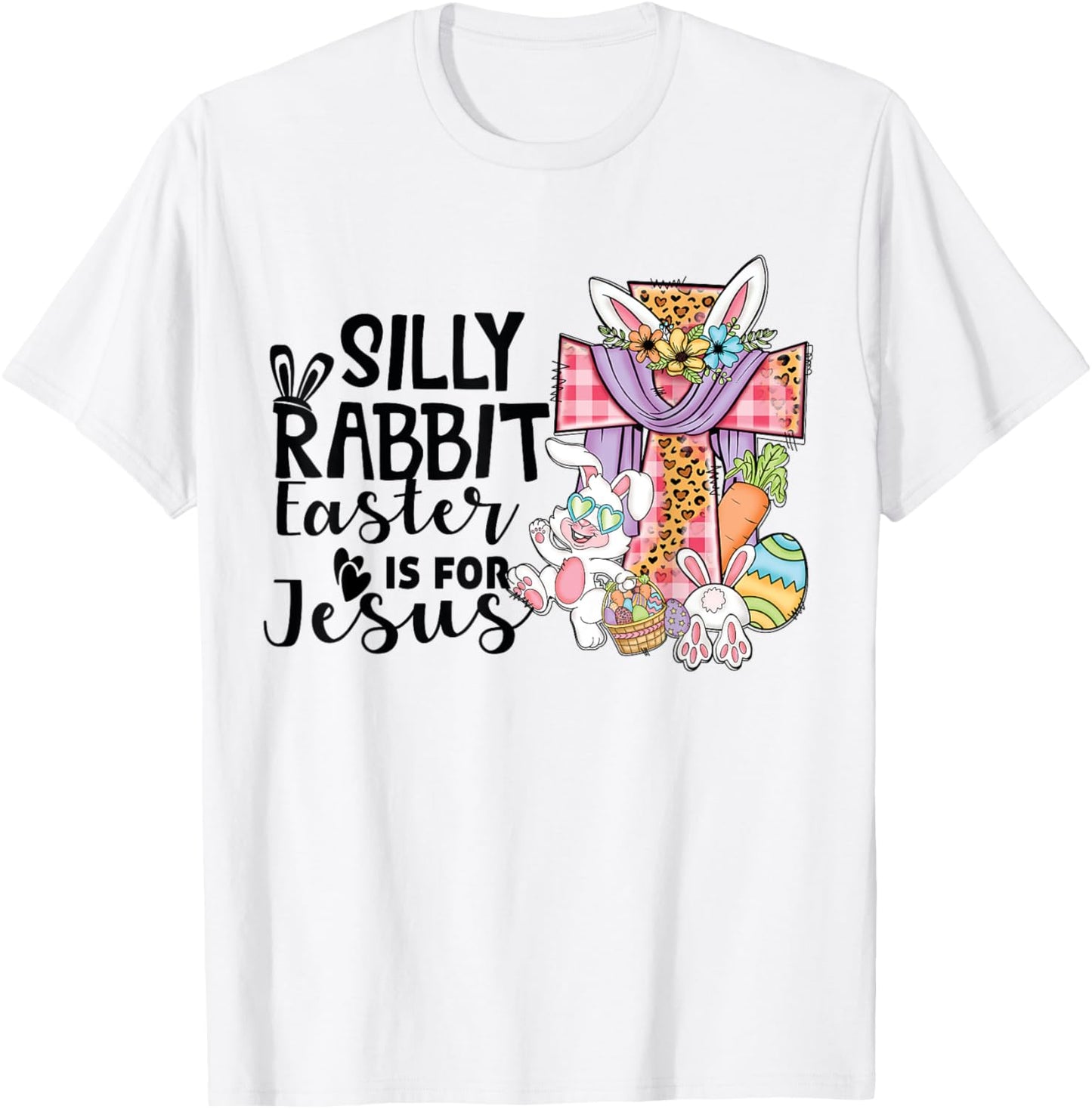 Silly Rabbit Easter Is For Jesus Leopard Jesus Easter T-Shirt - T-Shirt | White