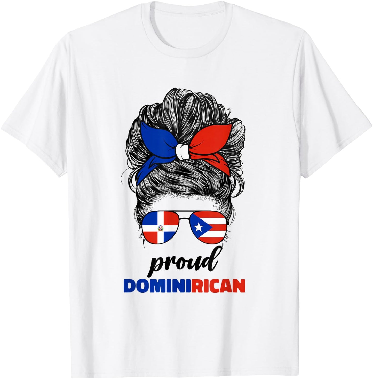 DominiRican Girl Women Dominican And Puerto Rican Rico Flag T-Shirt - T-Shirt | White