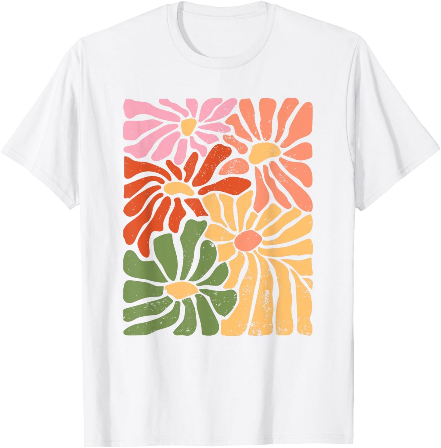 Boho Floral Wildflower Cute Daisy Flower Botanical T-Shirt - T-Shirt | White